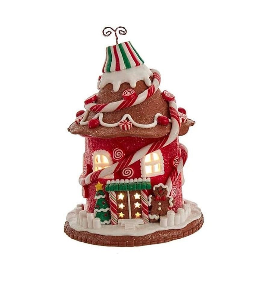 Gingerbread | Kurt Adler Kurt Adler 7.5" Candy Gingerbread House With C7 Bulb Gbj0022A