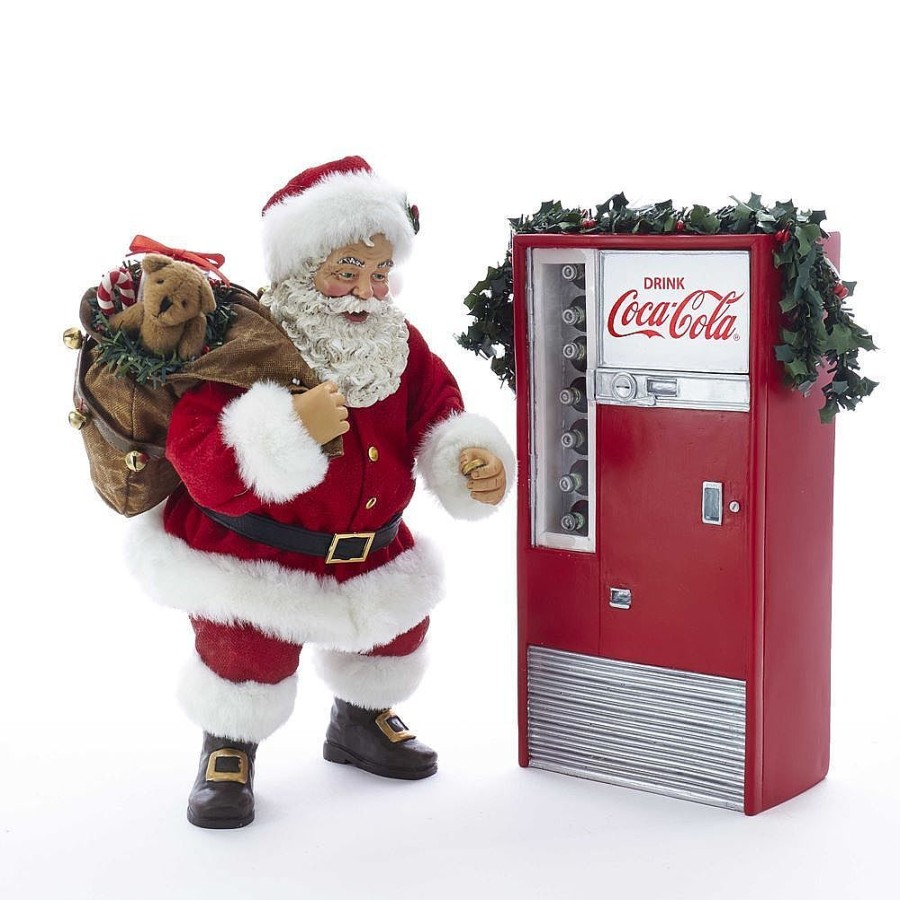 Santa Claus | Kurt Adler Kurt Adler Santa Coke Machine Lit Sign 2Pc Cc5182