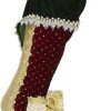 Fabric | Mark Roberts Mark Roberts Gold Burgundy Stocking 24'' 24-87570