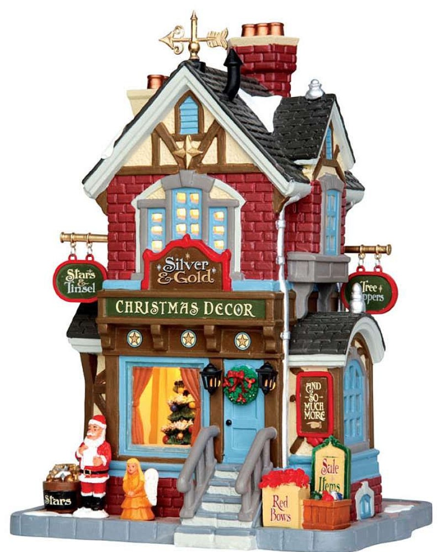 Christmas Villages | Lemax Lemax Village 45699 Silver & Gold Shop, B/O Led 45699