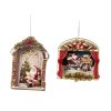 Christmas Tree | Goodwill Paper 3D Santa Scene Ornament 2 Assorted Tr 27035