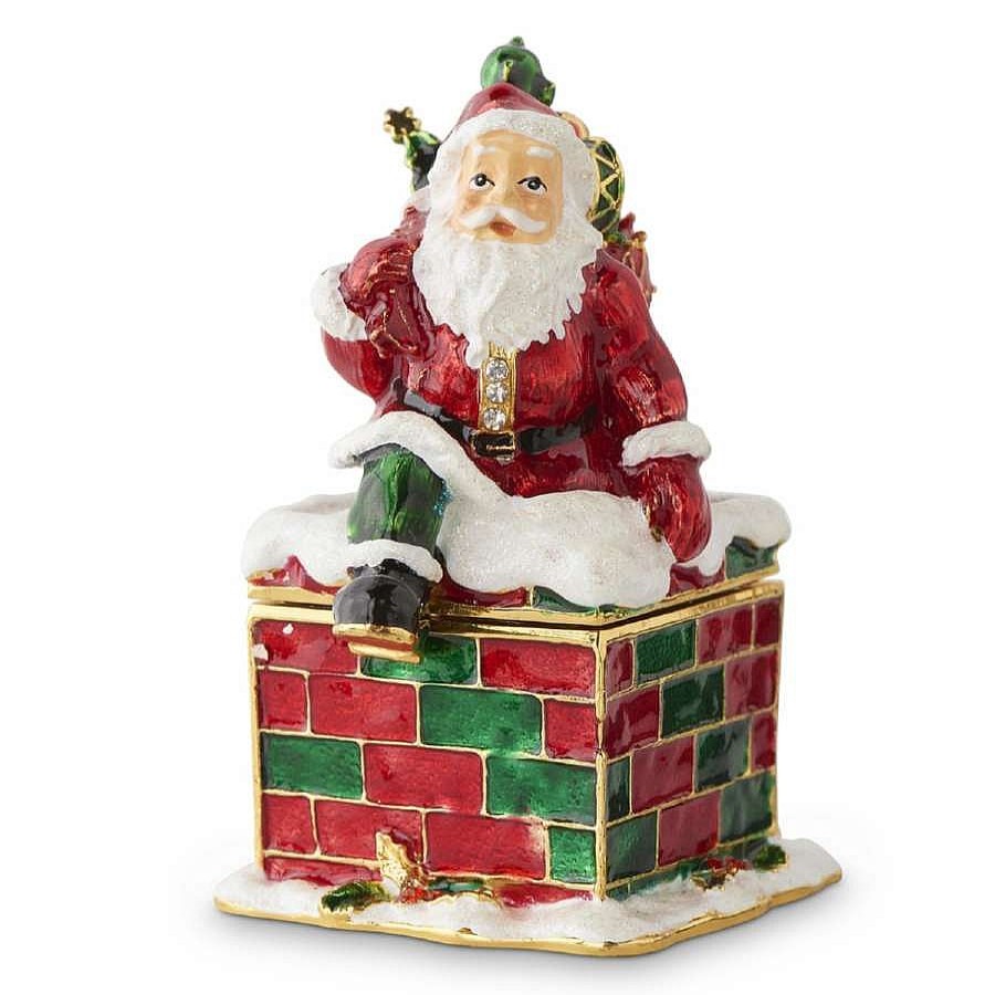 Home Decors | KKInteriors K&K Interiors 53167A - Santa Claus Hinged Jewelry Box