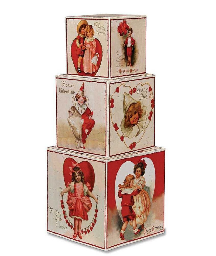 Traditional | Bethany Lowe Bethany Lowe Tp4142 Sweetheart Blocks Set Of 3