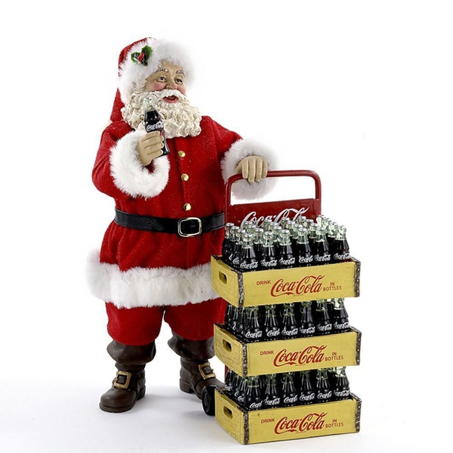 Santa Claus | Kurt Adler Kurt Adler Nyc Cc5151 Coca-Cola Santa With Delivery Cart Tabletop Decoration