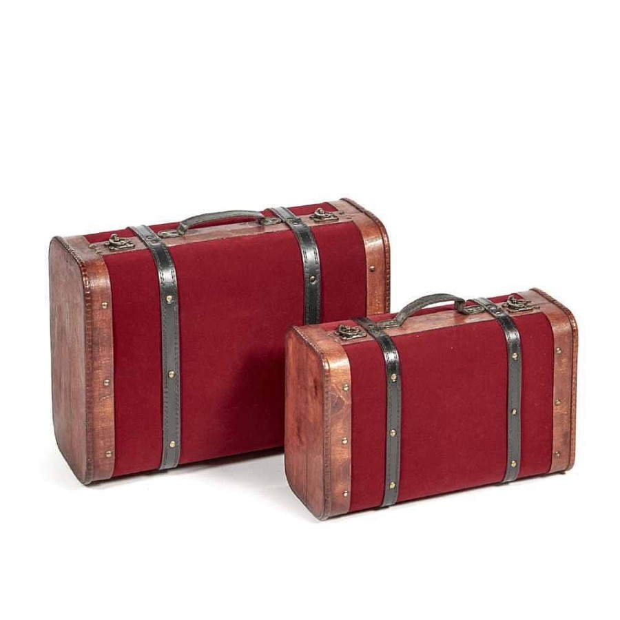 Home Decors | Goodwill Goodwill Belgium K 10151 Wood Velvet Suitacse Set Of 2 Boxes