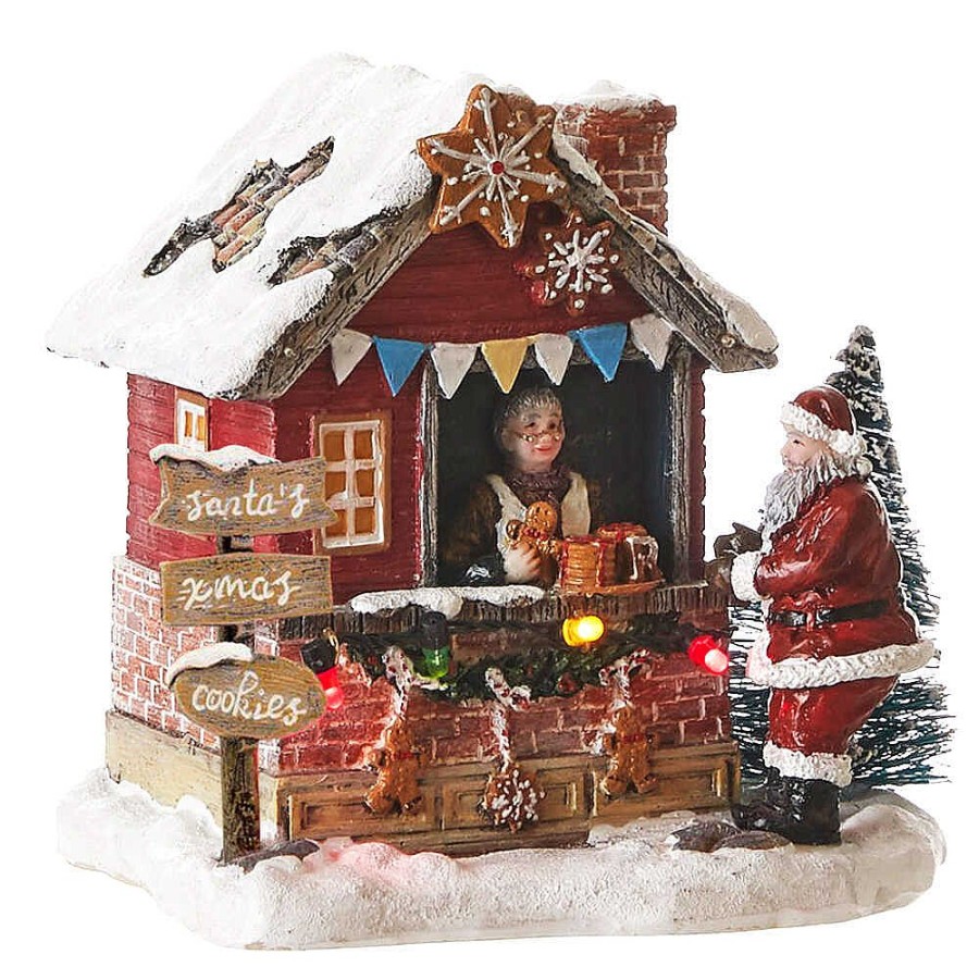 Christmas Villages | Luville Luville Collectables Christmas Cookie Stall Red Battery Operated 1048480