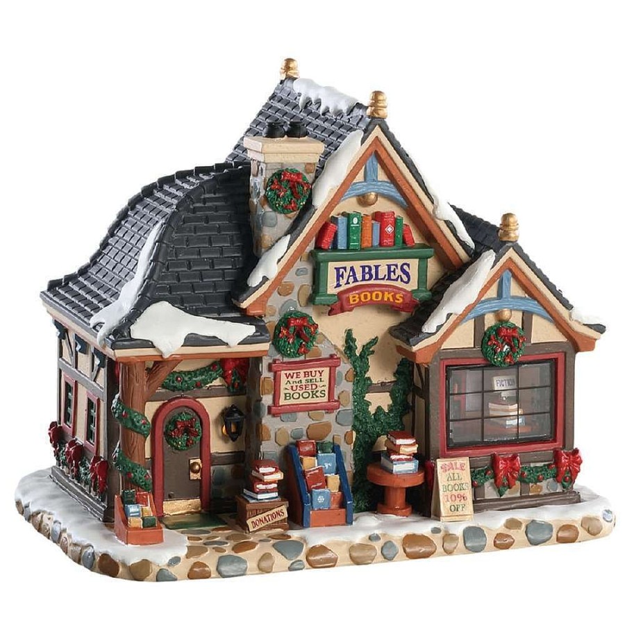 Christmas Villages | Lemax Lemax Fables Bookstore, B/O Led 85366 Lemax Caddington Village