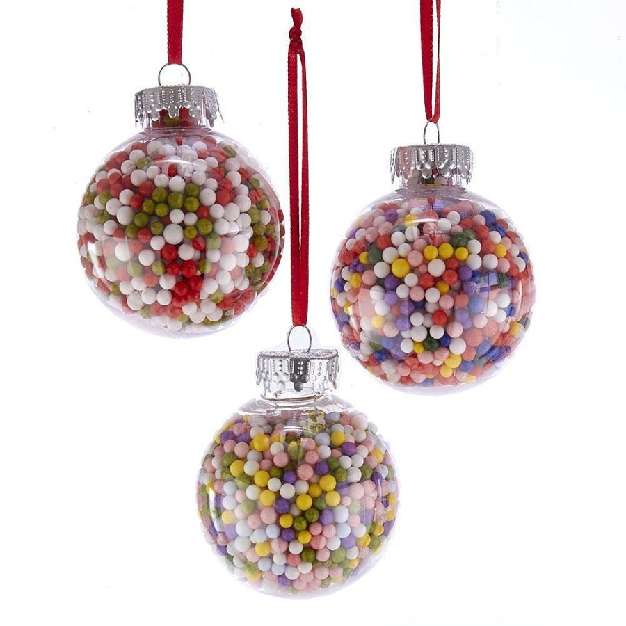 Christmas Tree | Kurt Adler Kurt Adler Nyc D3551 Clear Plastic Ball With Candy Ornaments, 3 Assorted