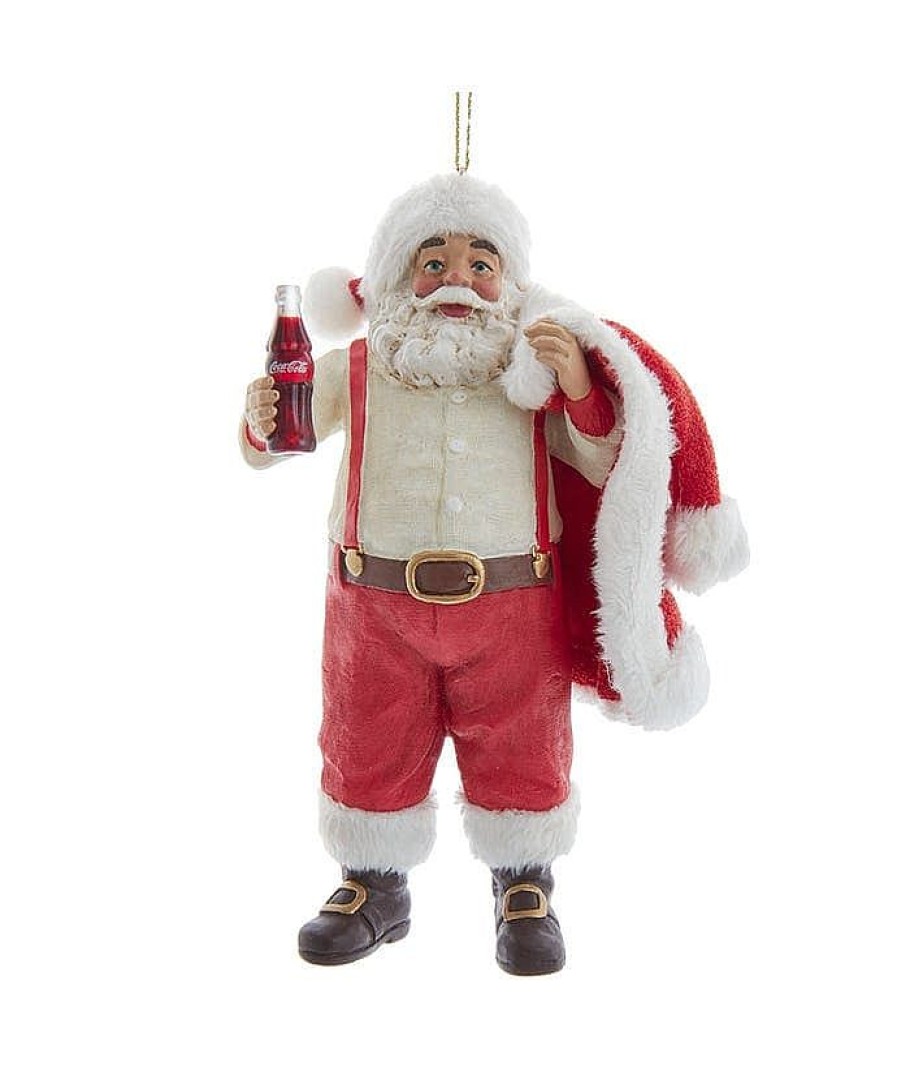 Christmas Tree | Kurt Adler Kurt Adler 5" Coca-Cola Santa Holdng Jacket Ornament Cc9211