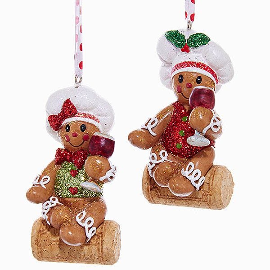 Gingerbread | Kurt Adler H5126 Gingerbread Chef With Glass 2 Assorted Kurt S.Adler New York