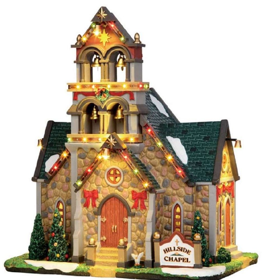 Christmas Villages | Lemax Lemax Hillside Bell Chapel, With 4.5V Adaptor 45729 Lemax Caddington Village