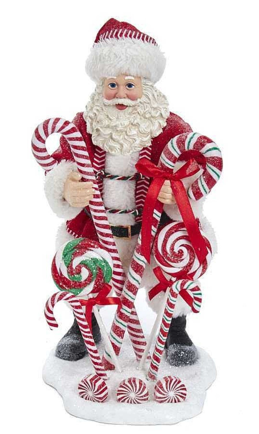 Santa Claus | Kurt Adler Kurt Adler Fa0130 Fabriche Peppermint Grdn Santa