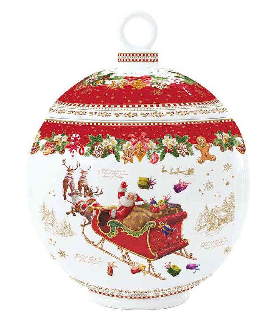 Tableware | Easy Life Easy Life Tableware Porcelain Cookie Jar Xmas Ball Shape 18X23 Cm