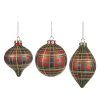 Glass Baubles | Goodwill Glass Tartan Ball 3 Assorted C 15064