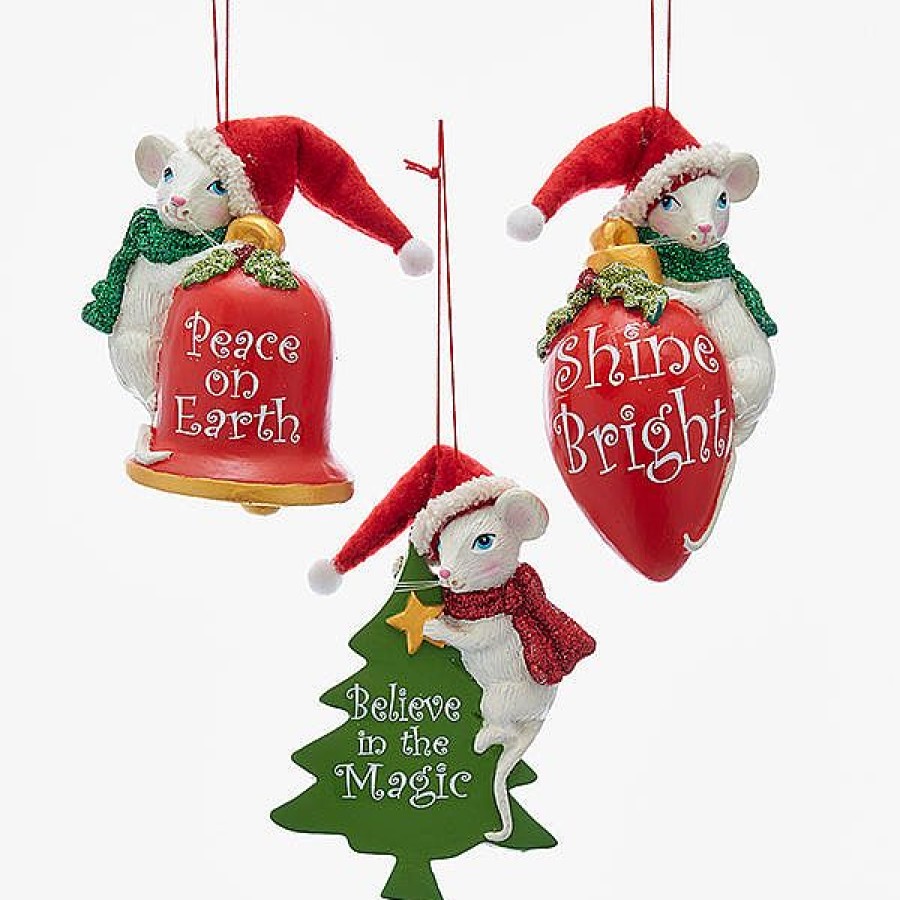 Christmas Tree | Kurt Adler Kurt S. Adler Nyc T2195 Santa Mouse Ornament 3 Assorted