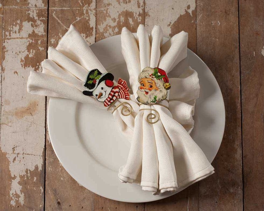 Traditional | Bethany Lowe Tf8606 Bethany Lowe Retro Xmas Napkin Ring 2 Assorted