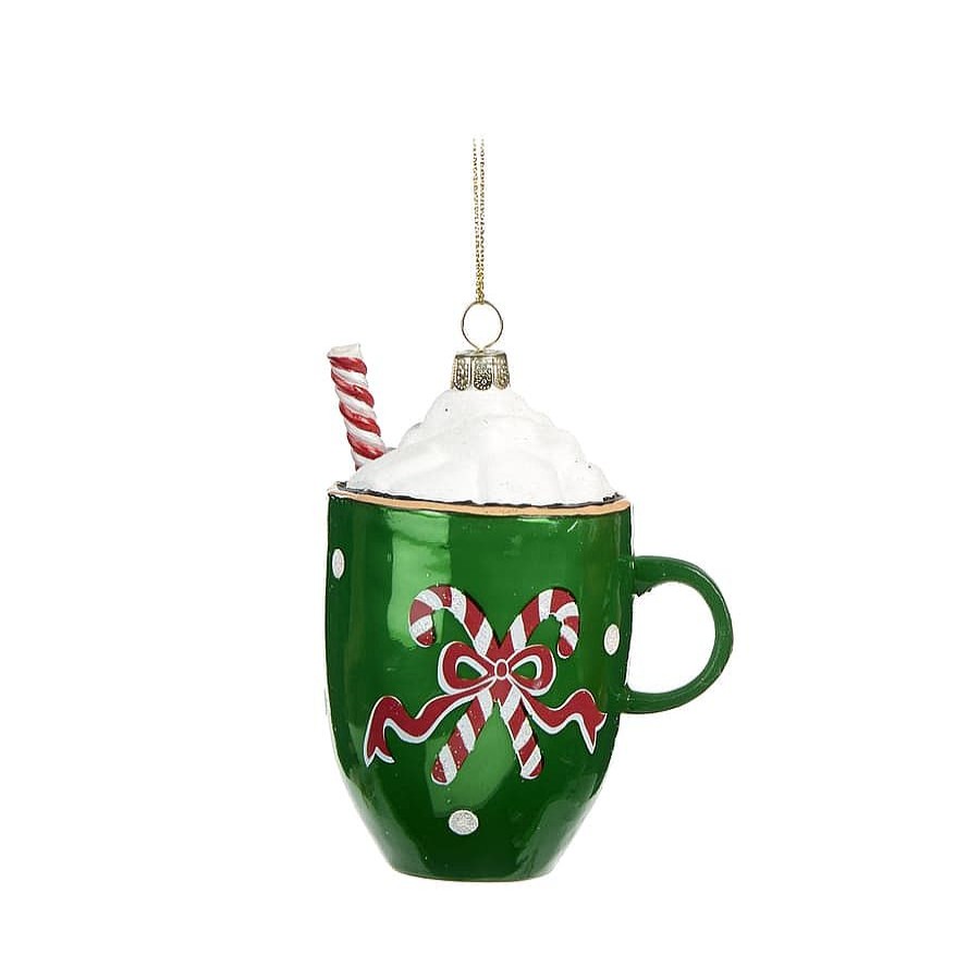 Christmas Tree | Goodwill Goodwill Belgium Ya 92118 Glass Cup Of Hot Chocolate Ornament