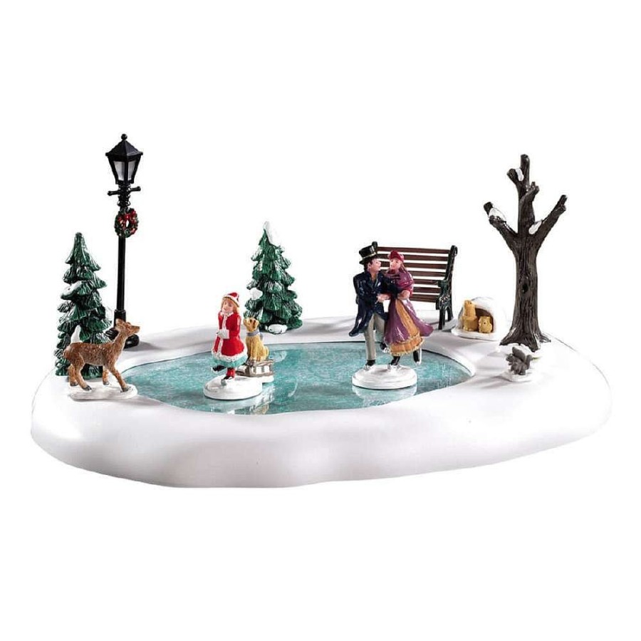 Christmas Villages | Lemax Lemax Victorian Skaters, B/O (4.5V) 94527 Lemax Caddington Village