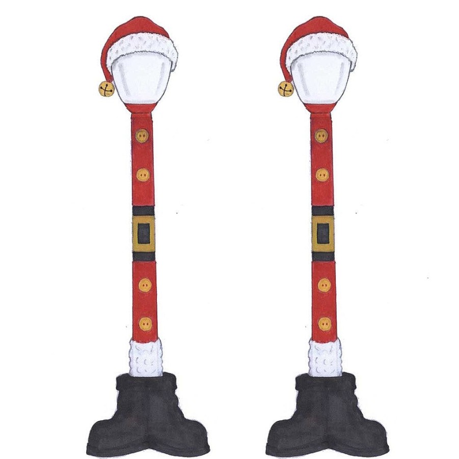 Christmas Villages | Lemax Lemax Village 64067 Santa Street Lamp, Set Of 2, B/O (4.5V) 64067