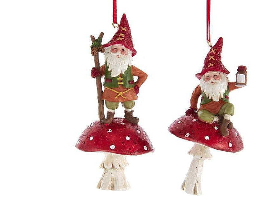 Christmas Tree | Kurt Adler Kurt Adler D3765 Pinecone Gnome On Mushroom2 Assorted