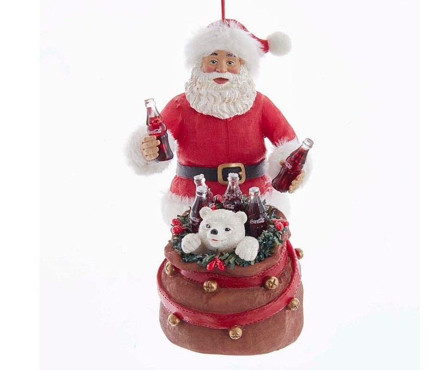 Christmas Tree | Kurt Adler Kurt Adler 5.75" Coke Santa With Polar Bear In Sack Cc9202