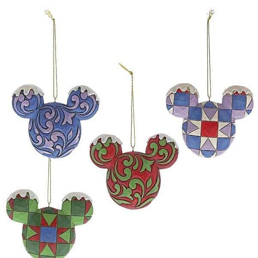 Disney World | Jim Shore Jim Shore A29543 Mickey Mouse Head Hanging 4 Ornament Set