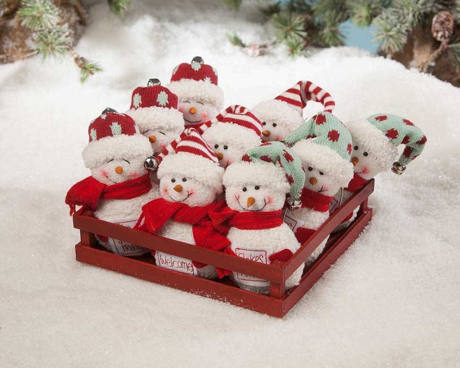 Traditional | Bethany Lowe Lm8177 Bethany Lowe Crate Of Snowmen Set Of 9