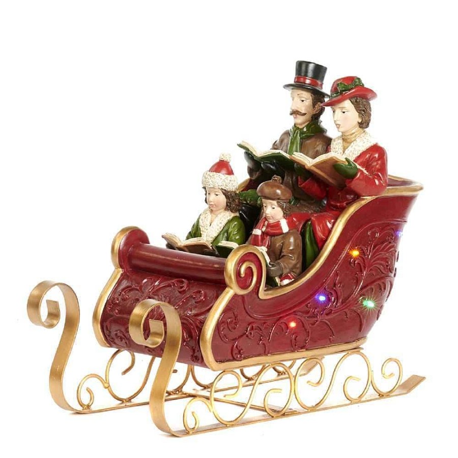 Home Decors | Goodwill Goodwill Belgium S 30313 Led Lit Xmas Family Choir In Sleigh (B/O)