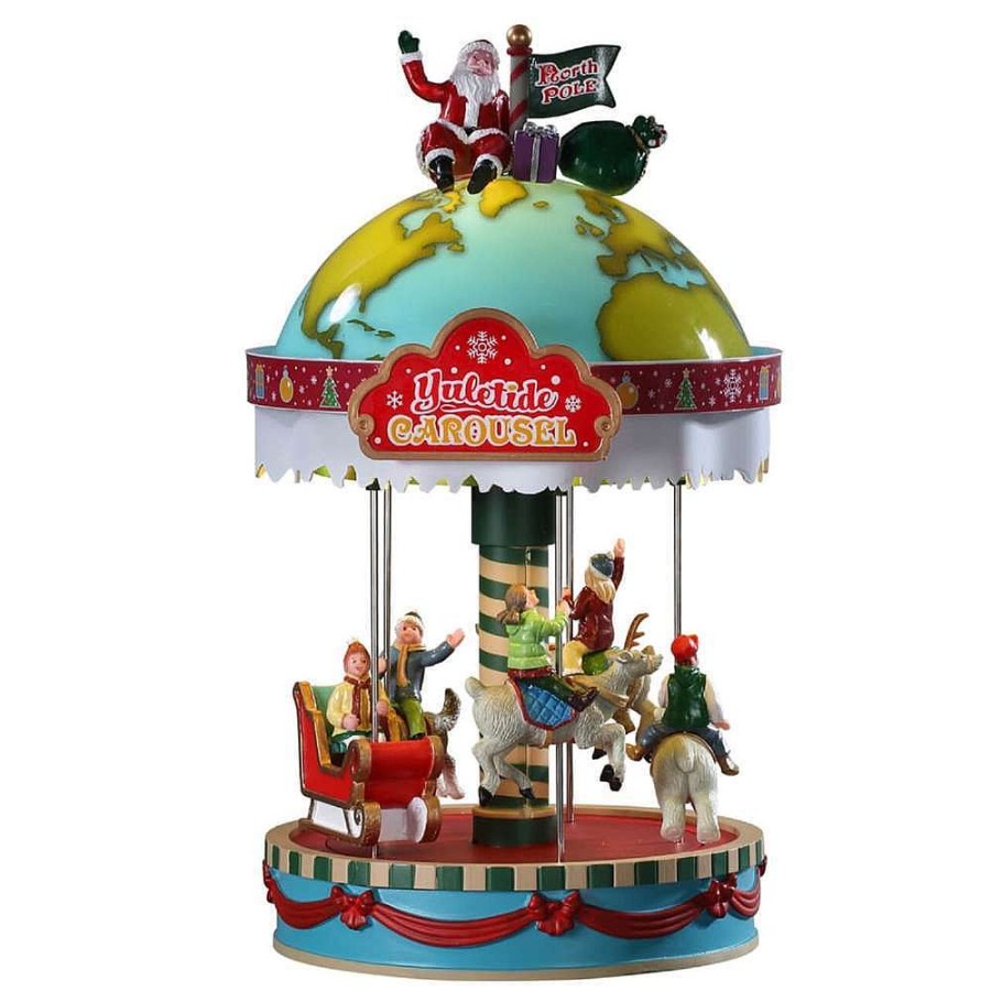 Christmas Villages | Lemax Lemax Yuletide Carousel, B/O (4.5V) 94525 Lemax Santa'S Wonderland