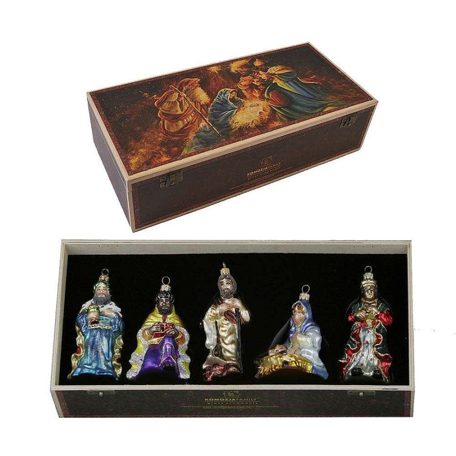 Glass Baubles | Komozja Famiily Nativity Boxed Set Komozja Family Mostowski - Glass Bauble Handmade In Poland