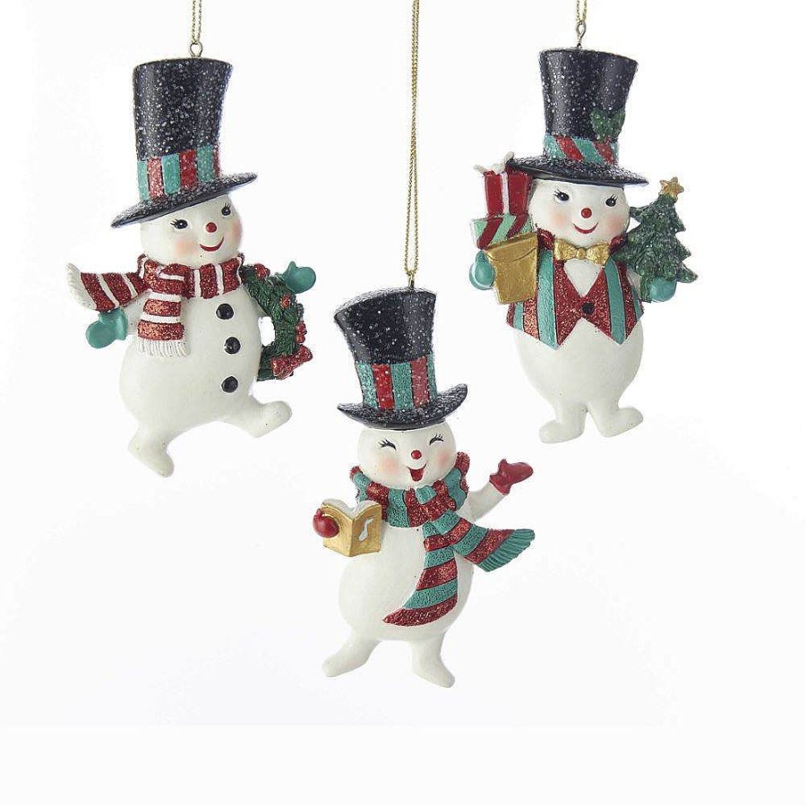 Christmas Tree | Kurt Adler C7670 Kurt S. Adler Mid Century Style Snowman 3 Assorted