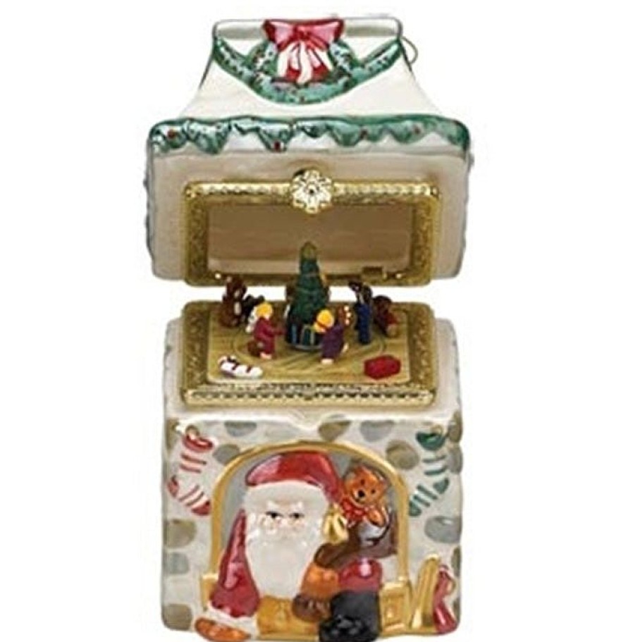 Musical | Mr Christmas Mr Christmas Mini Porcelain Music Box Santa 16592