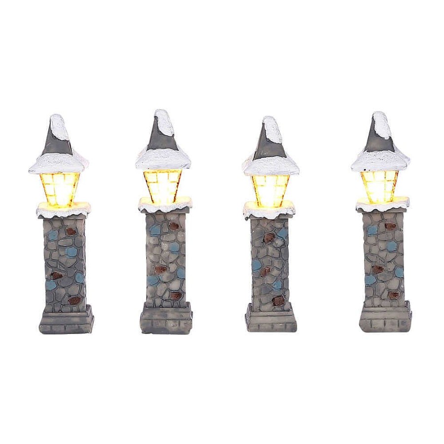 Christmas Villages | Luville Luville Collectables Lantern On Foot 4 Pieces Battery Operated 1084284