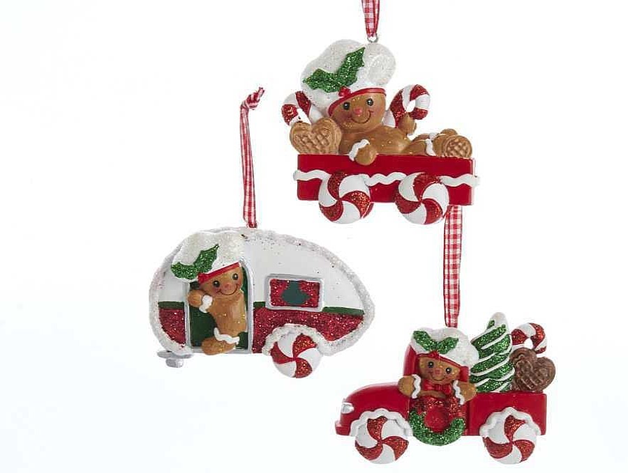 Christmas Tree | Kurt Adler Kurt Adler H5552 Gingerbread Wagon Rv Pickup Truck3 Assorted