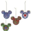 Christmas Tree | Jim Shore Jim Shore A29543 Mickey Mouse Head Hanging 4 Ornament Set