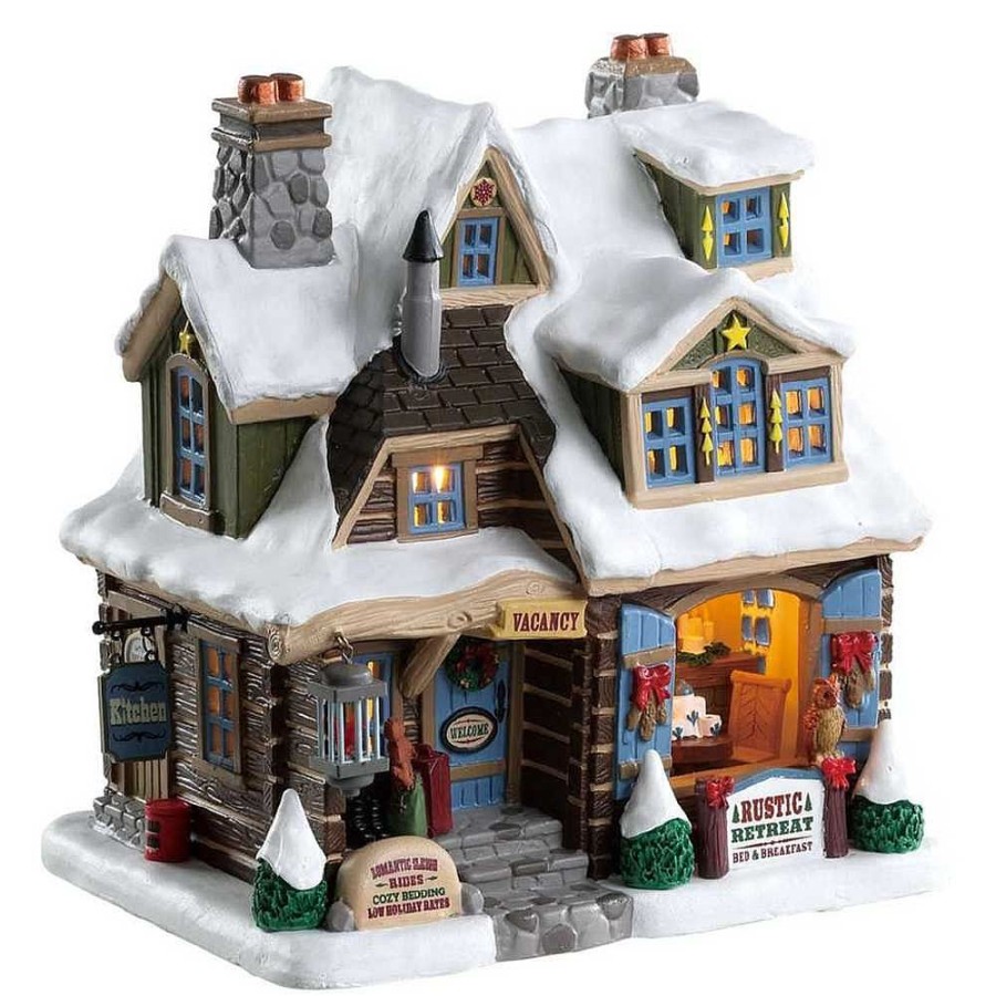 Christmas Villages | Lemax Lemax Rustic Retreat Bed And Brekfast 85386 - Lemax Vail Village