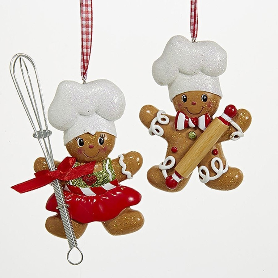 Gingerbread | Kurt Adler Kurt Adler Nyc H5099 Gingerbread Boy And Girl Chef Ornaments, 2 Assorted