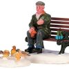 Christmas Villages | Lemax Lemax Feeding Pigeons 42905 - Lemax Caddington Village