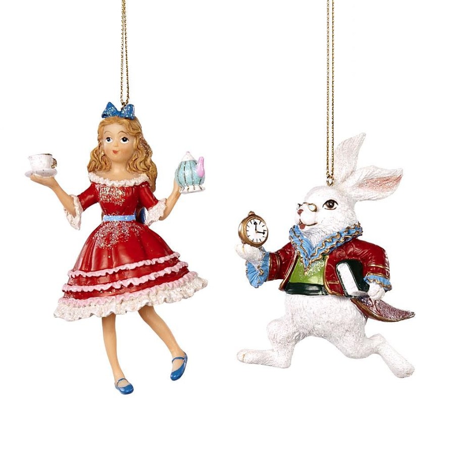 Christmas Tree | Goodwill Alice In Wonderland And Too Late Rabbit Ornament 2 Assorted Tr 27510