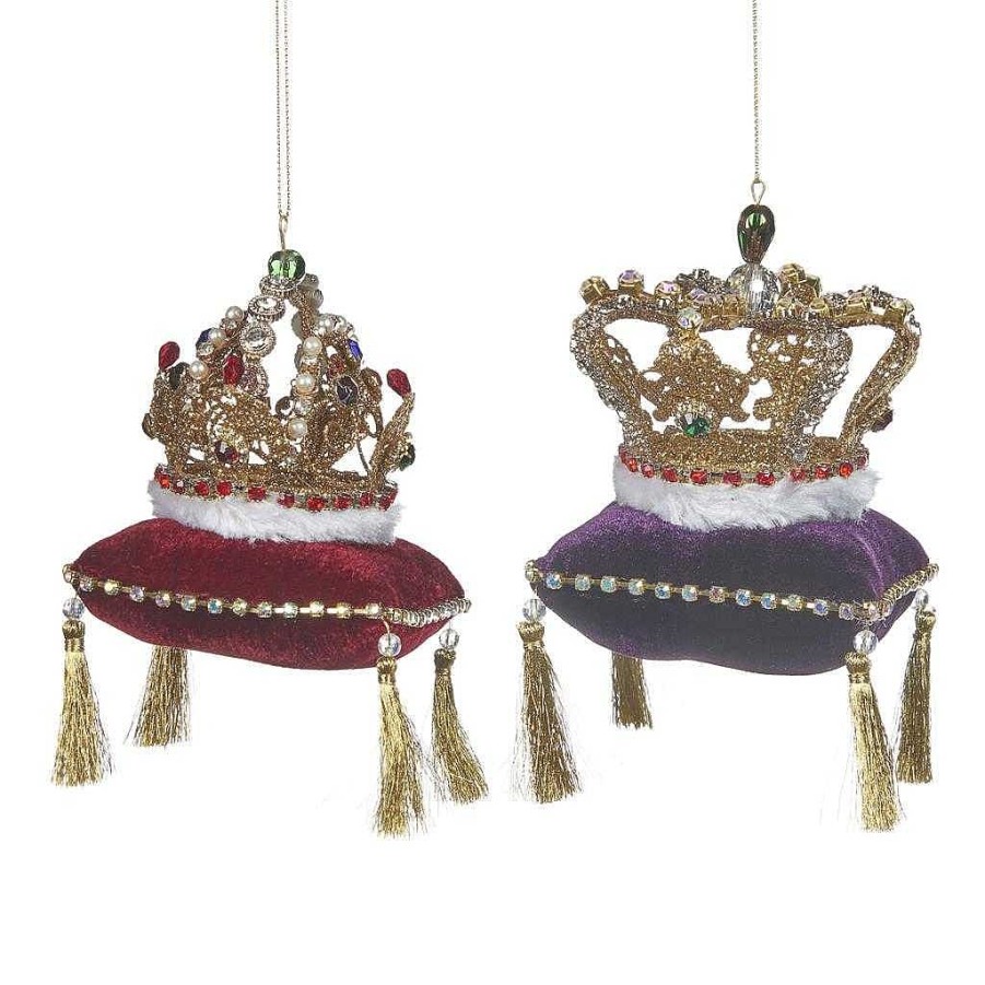 Christmas Tree | Katherine Collection Katherine'S Collection Metal Crown Pillow Ornament 2 Assorted Kc Mo 20-920604