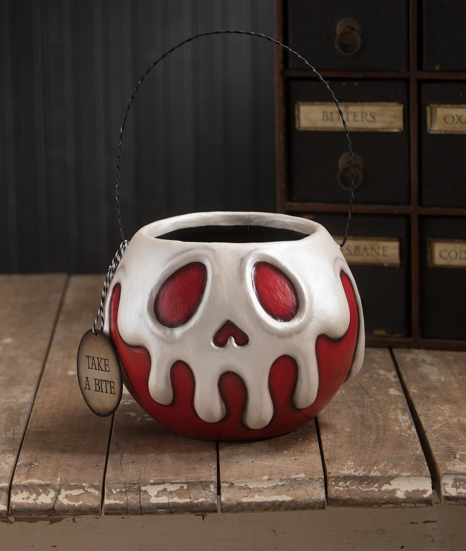 Halloween | Bethany Lowe Large Red Apple With White Poison Bucket La1388 Bethany Lowe