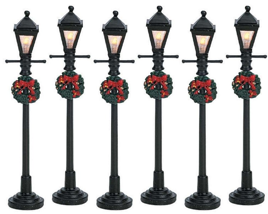 Christmas Villages | Lemax Lemax Gas Lantern Street Lamp, Set Of 6, B/O (4.5V) 64499 Lemax General