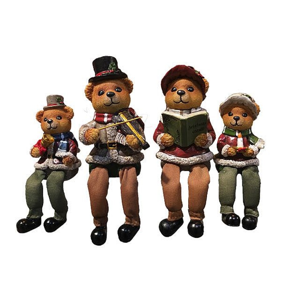 North Pole | Willow Brooks Willow Brooks Secret Christmas Bear Family Sitting On Shelf 4 Assorted Wb1200