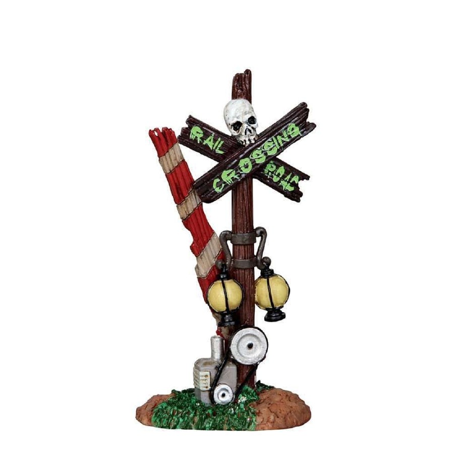 Halloween Villages | Lemax Lemax Rotten Railroad Crossing 24464 Lemax Spooky Town