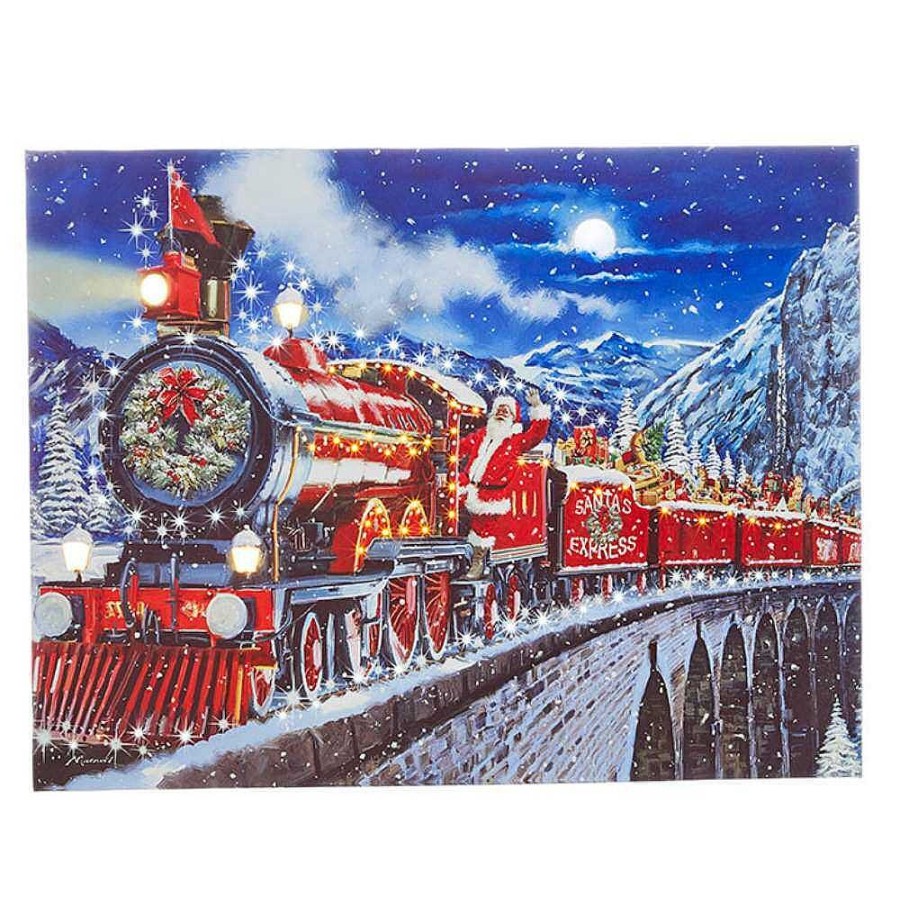 Home Decors | Raz Imports Raz Imports Santa Express Lighted Print 4039400