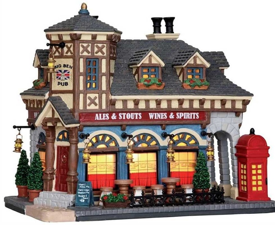 Christmas Villages | Lemax Lemax Big Ben Pub 25339 - Lemax Caddington Village