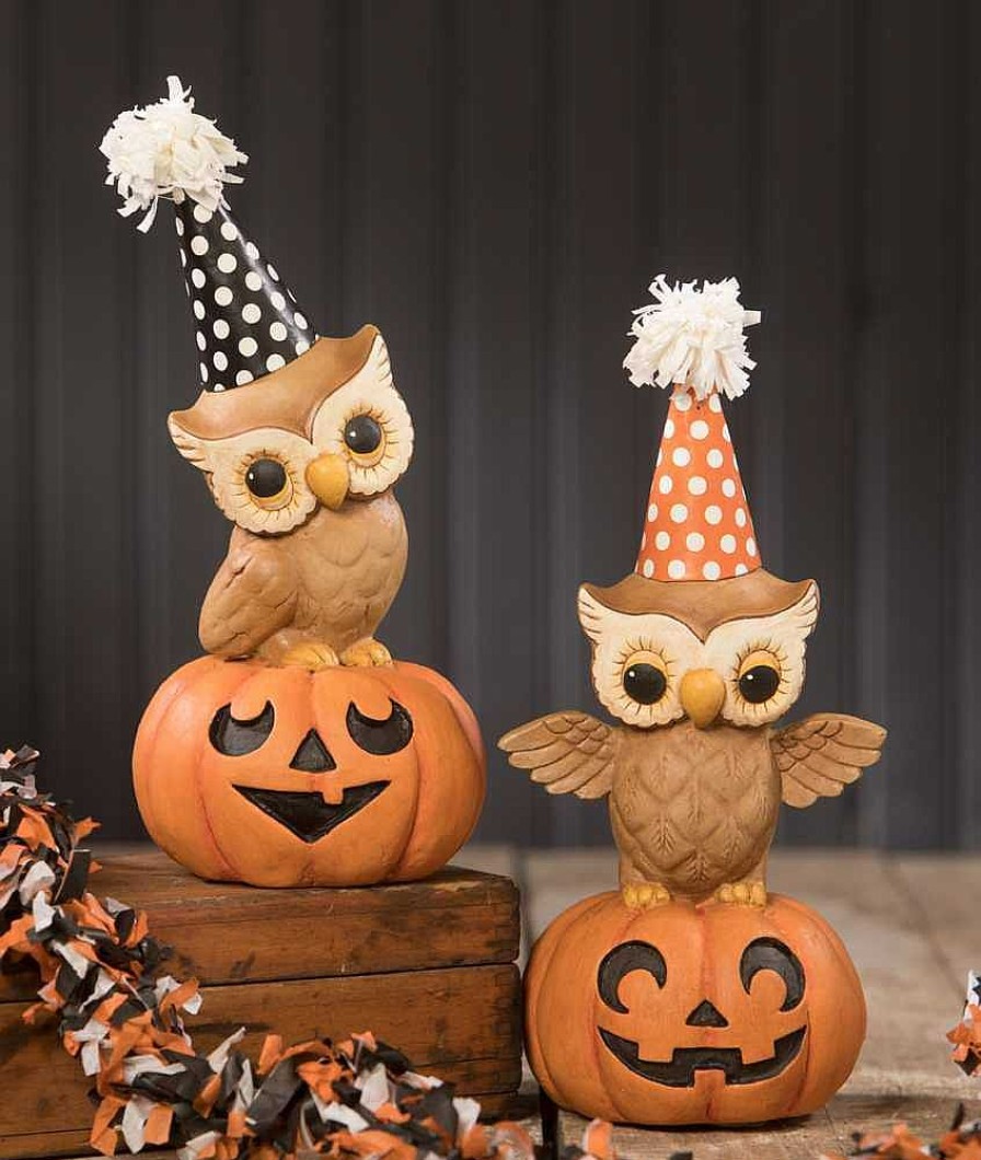 Halloween | Bethany Lowe Bethany Lowe Tl9436 - Party Owl On Pumpkin 2A