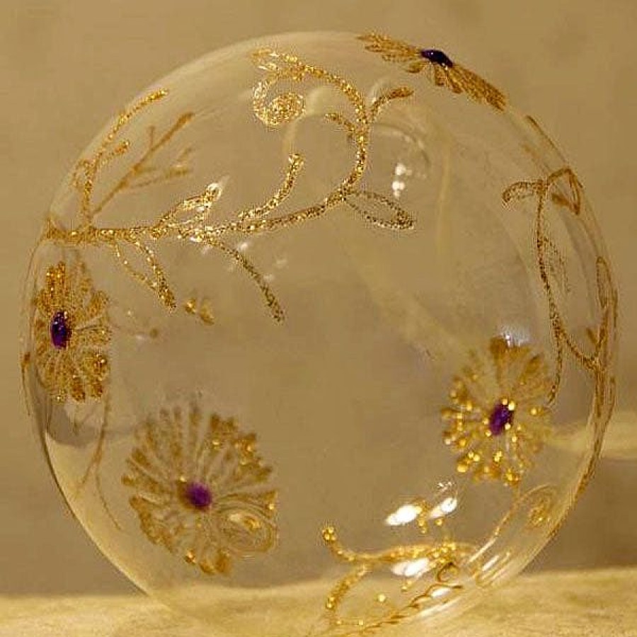 Glass Baubles | Diguel Sfere Diguel Sphere Golden Flowers - 2011