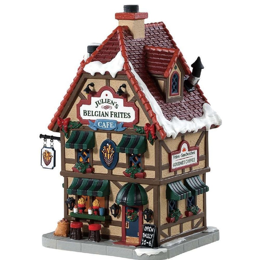 Christmas Villages | Lemax Lemax Julien'S Belgian Frites Caf , B/O Led 85371 Lemax Caddington Village