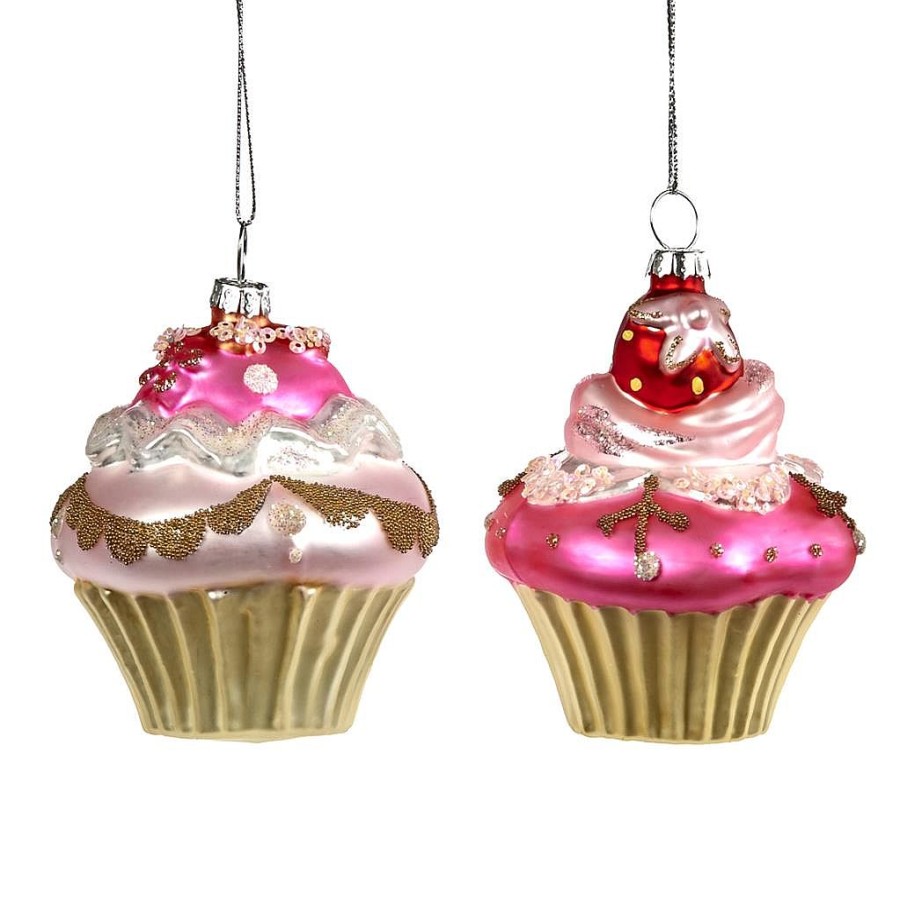 Christmas Tree | Goodwill Glass Cupcake Ornament 2 Assorted Tr 27083